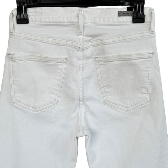 Citizens Of Humanity SZ 26 Harlow Ankle Slim Jeans Hi-Rise Stretch Floral Trim - Picture 5 of 13